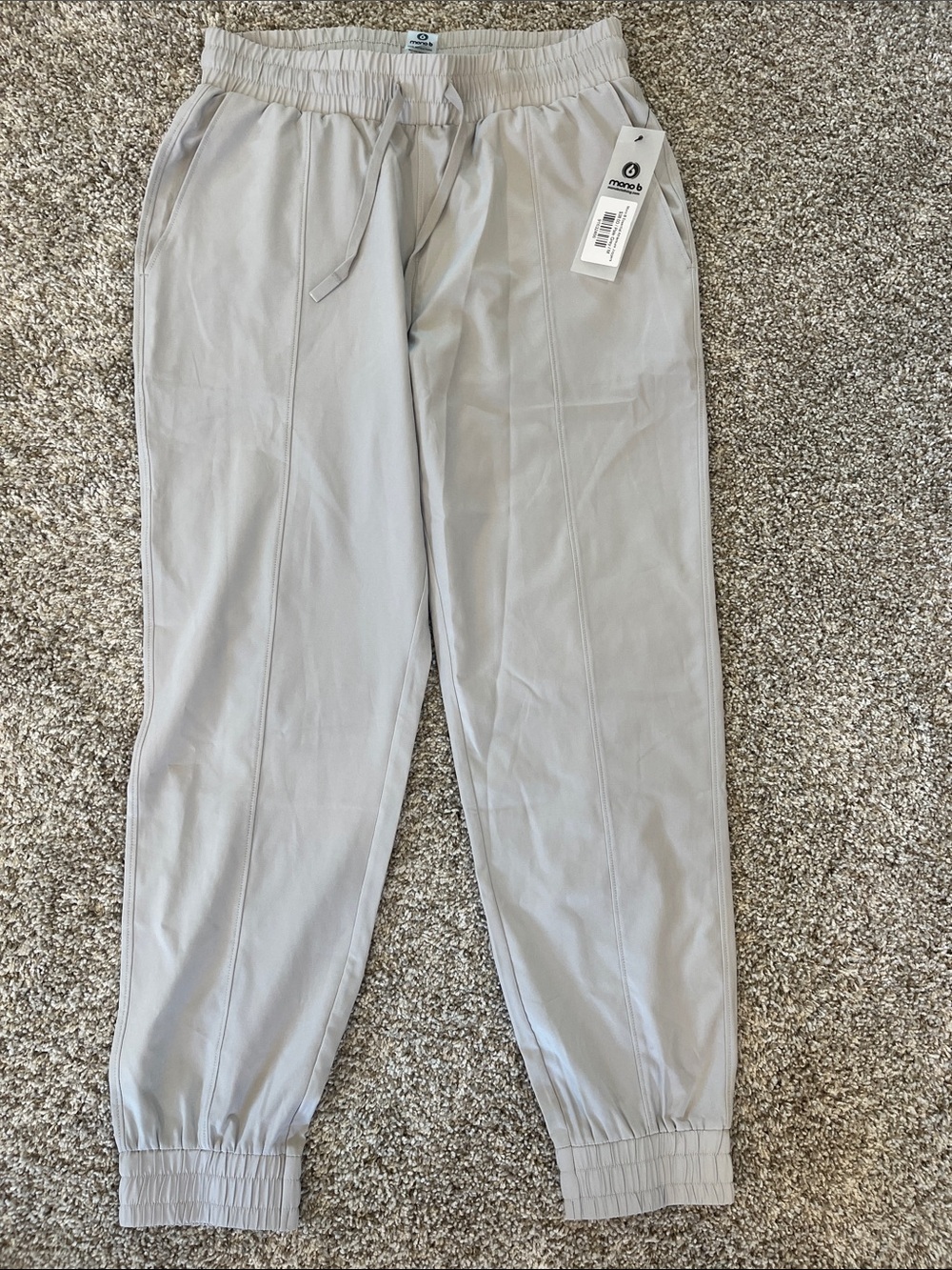Mono B Light Gray Drawstring Joggers